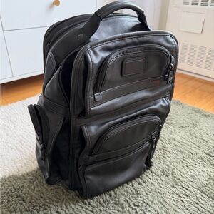 Tumi black Leather Men's Backpack